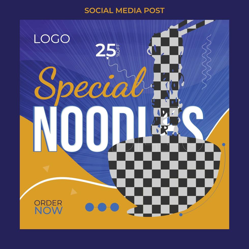 Food social media post and menu promotion banner frame template for restaurant or cafe. high resolution. vector