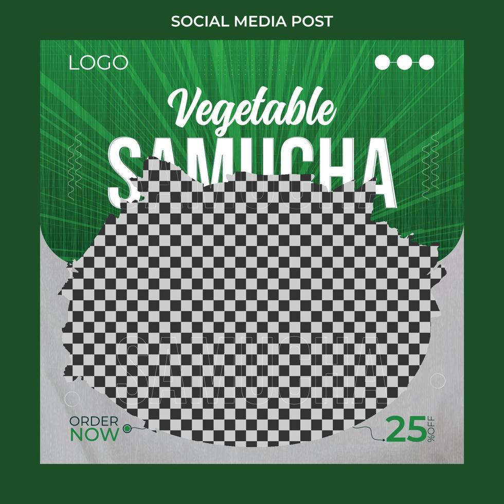 Food social media post and menu promotion banner frame template for restaurant or cafe. high resolution. vector