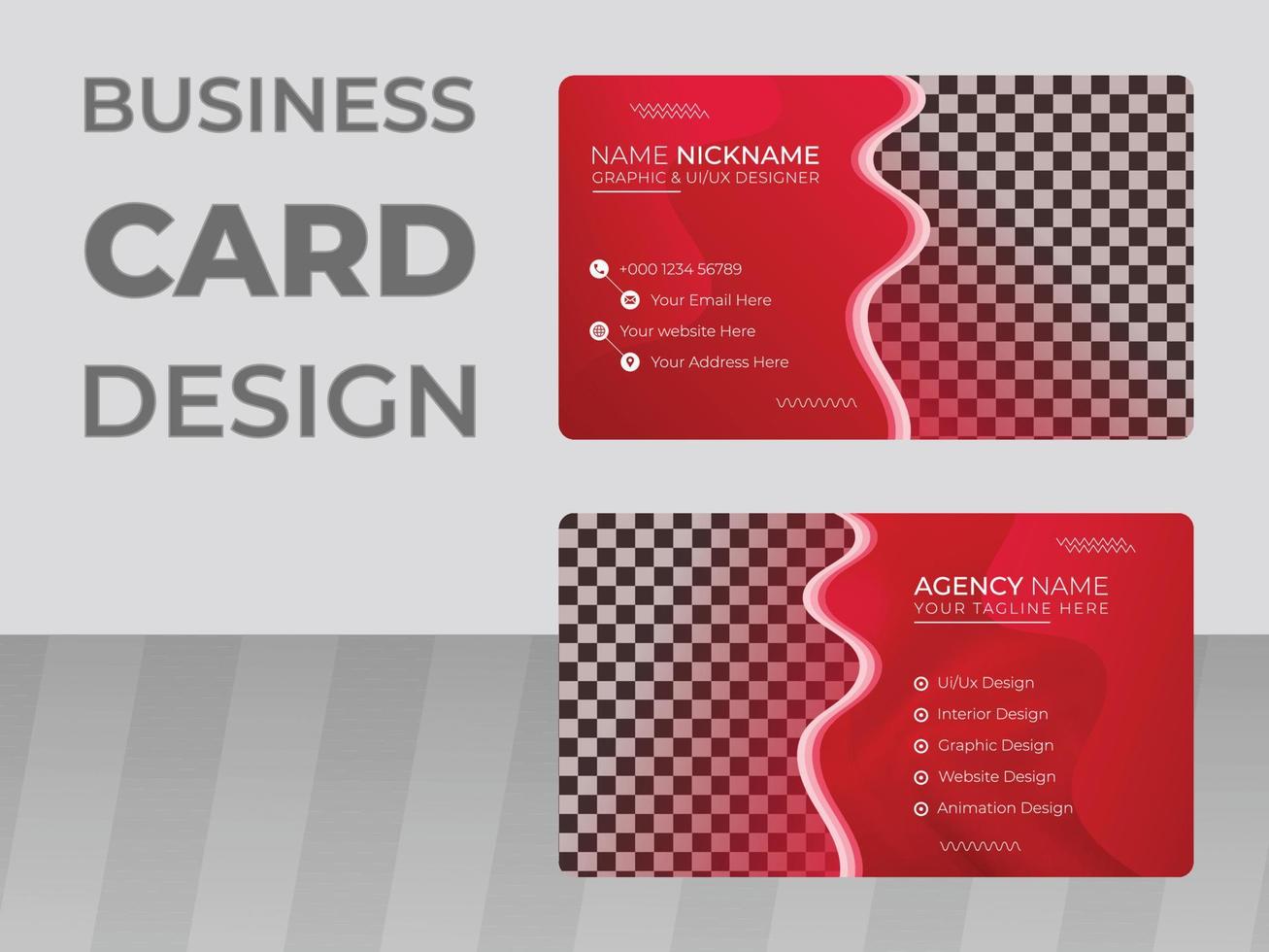 Vector Modern Creative  Business Card Template and name card, horizontal simple clean template vector design, layout.