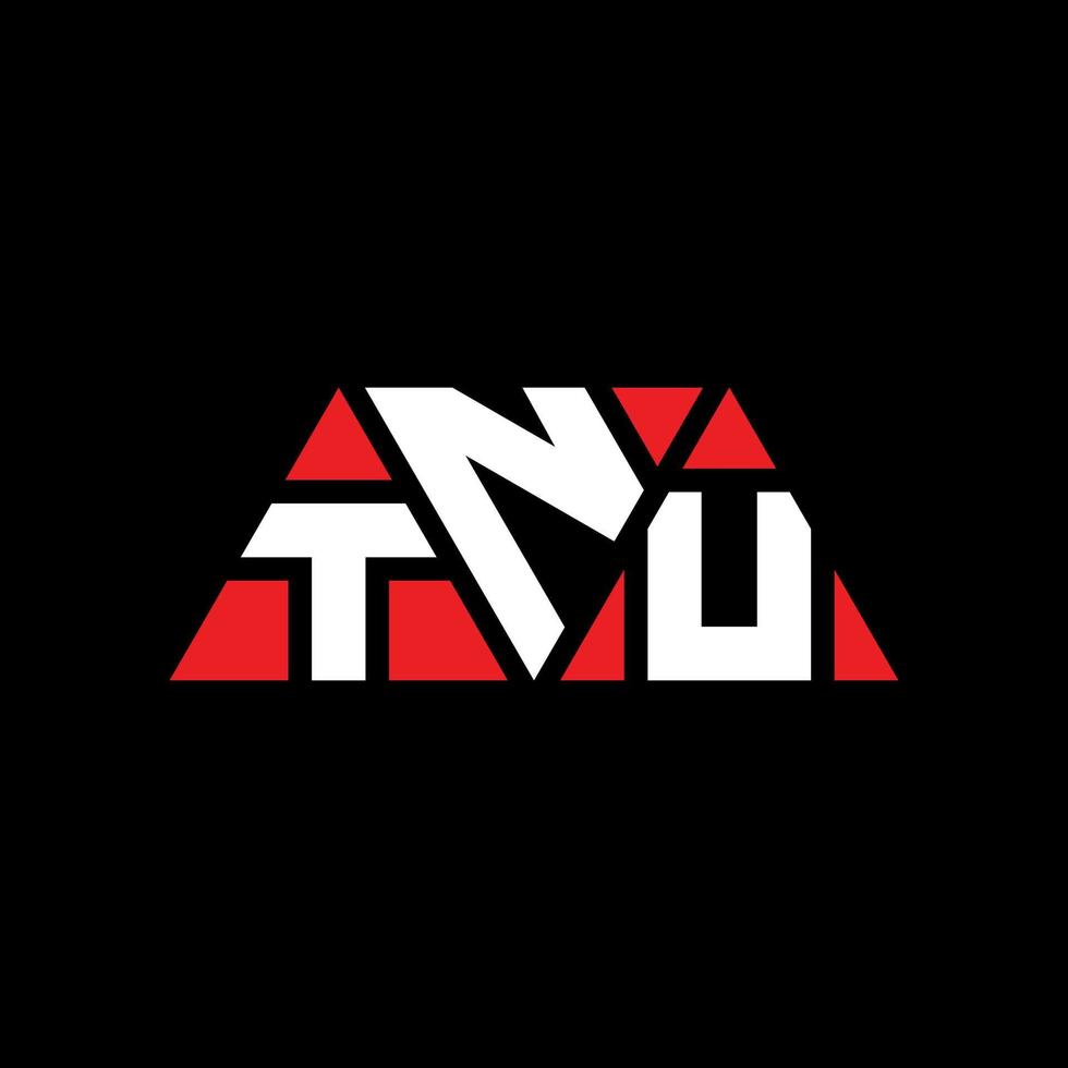 TNU triangle letter logo design with triangle shape. TNU triangle logo design monogram. TNU triangle vector logo template with red color. TNU triangular logo Simple, Elegant, and Luxurious Logo. TNU