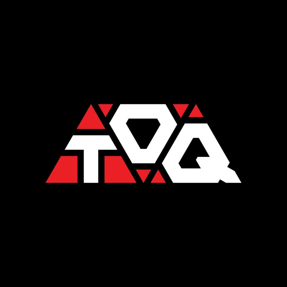 TOQ triangle letter logo design with triangle shape. TOQ triangle logo design monogram. TOQ triangle vector logo template with red color. TOQ triangular logo Simple, Elegant, and Luxurious Logo. TOQ