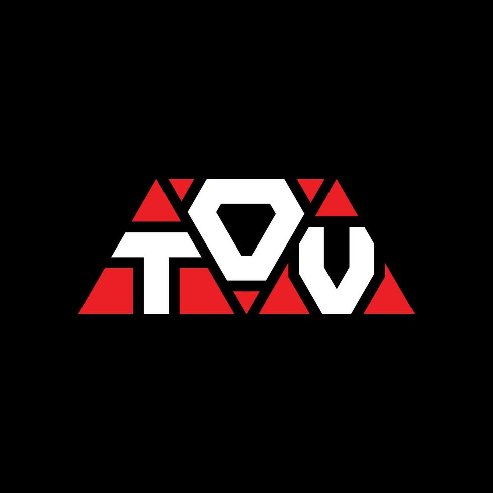 TOV triangle letter logo design with triangle shape. TOV triangle logo design monogram. TOV triangle vector logo template with red color. TOV triangular logo Simple, Elegant, and Luxurious Logo. TOV