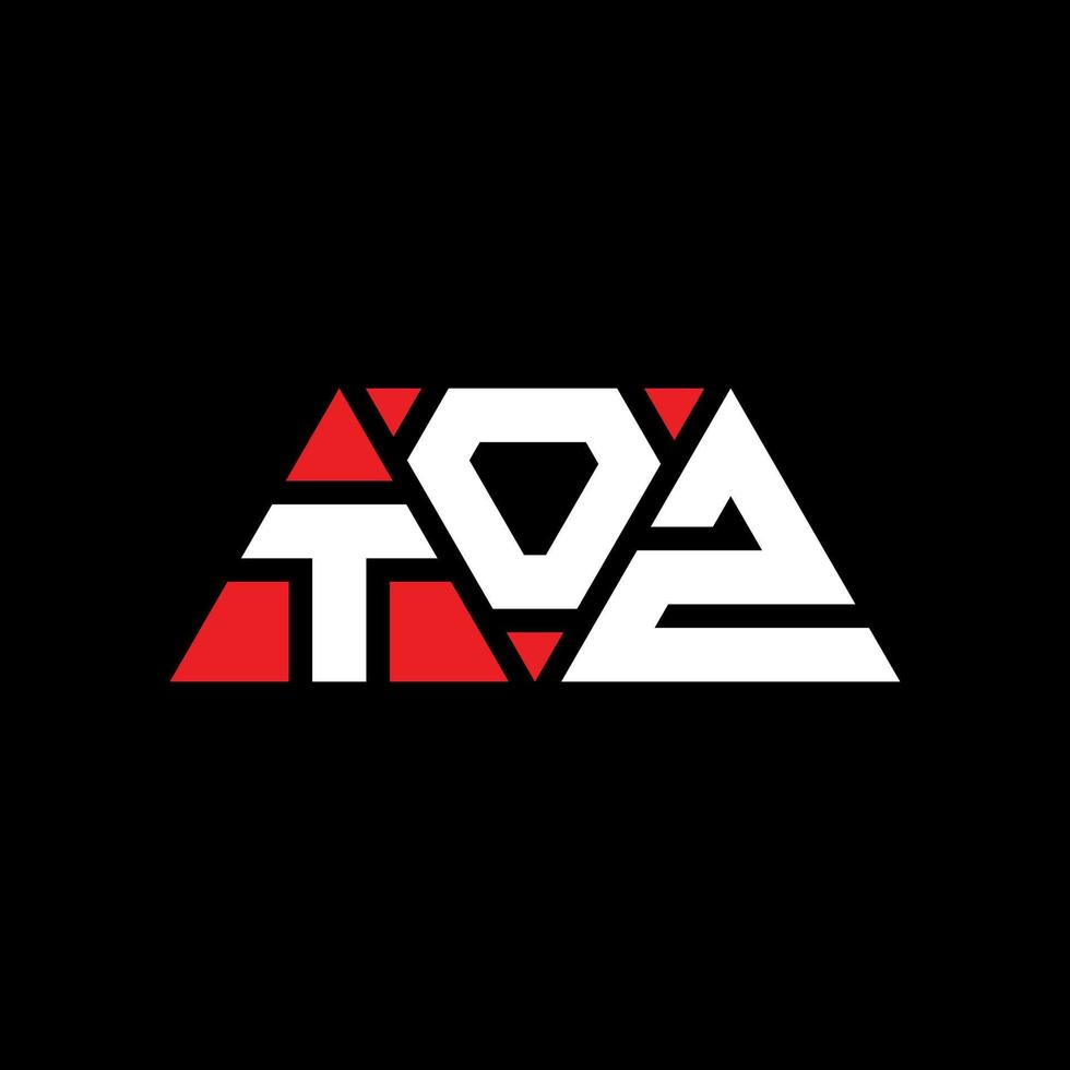 diseño de logotipo de letra de triángulo toz con forma de triángulo. monograma de diseño de logotipo de triángulo toz. plantilla de logotipo de vector de triángulo toz con color rojo. logo triangular toz logo simple, elegante y lujoso. toz