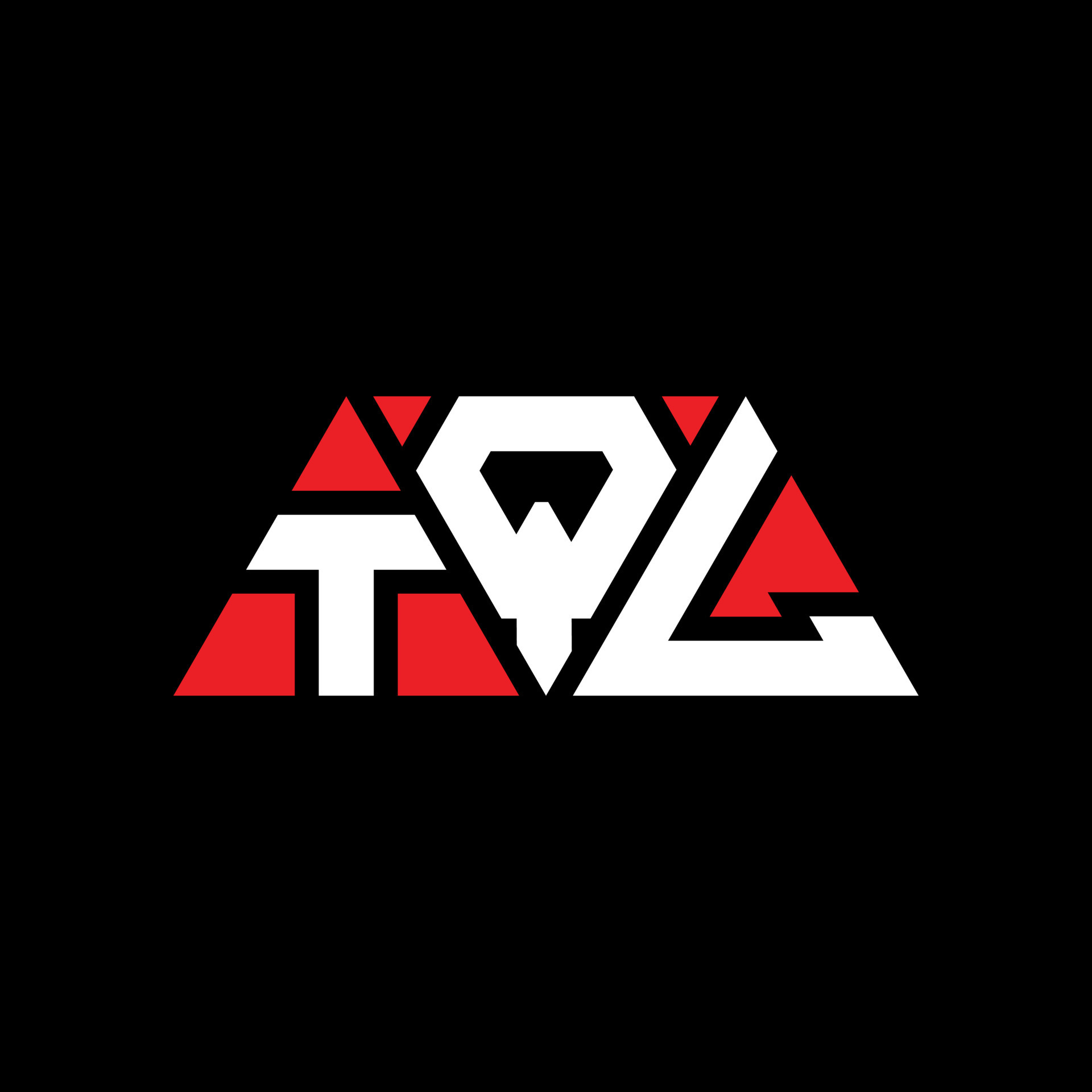 TQL triangle letter logo design with triangle shape. TQL triangle logo