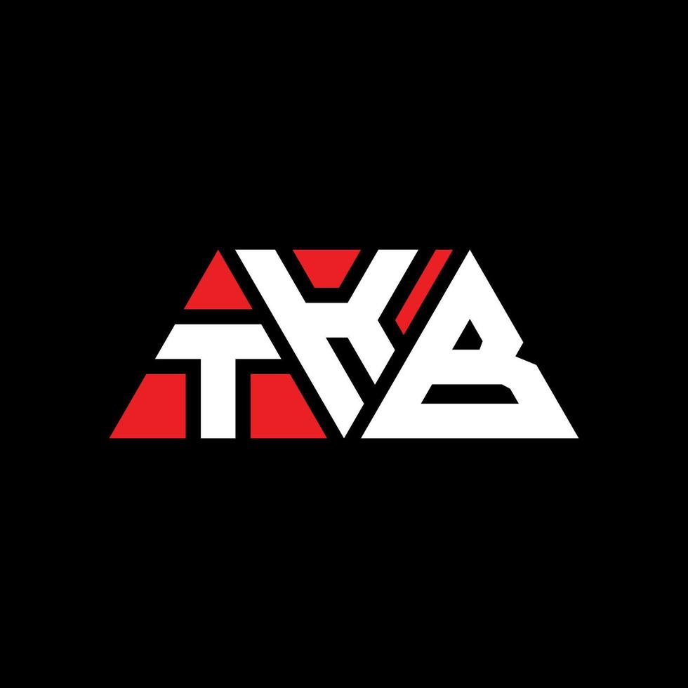 TKB triangle letter logo design with triangle shape. TKB triangle logo design monogram. TKB triangle vector logo template with red color. TKB triangular logo Simple, Elegant, and Luxurious Logo. TKB