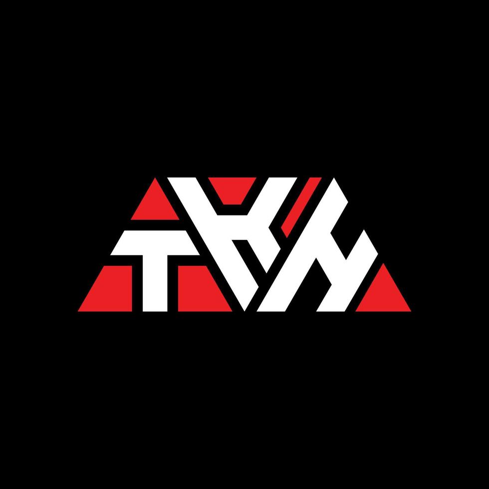 diseño de logotipo de letra triangular tkh con forma de triángulo. monograma de diseño de logotipo de triángulo tkh. plantilla de logotipo de vector de triángulo tkh con color rojo. logotipo triangular tkh logotipo simple, elegante y lujoso. gracias