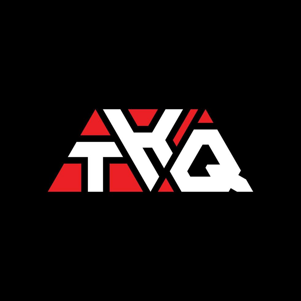 Diseño de logotipo de letra triangular tkq con forma de triángulo. monograma de diseño de logotipo de triángulo tkq. plantilla de logotipo de vector de triángulo tkq con color rojo. logotipo triangular tkq logotipo simple, elegante y lujoso. gracias
