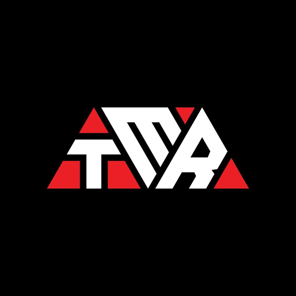 TMR triangle letter logo design with triangle shape. TMR triangle logo design monogram. TMR triangle vector logo template with red color. TMR triangular logo Simple, Elegant, and Luxurious Logo. TMR