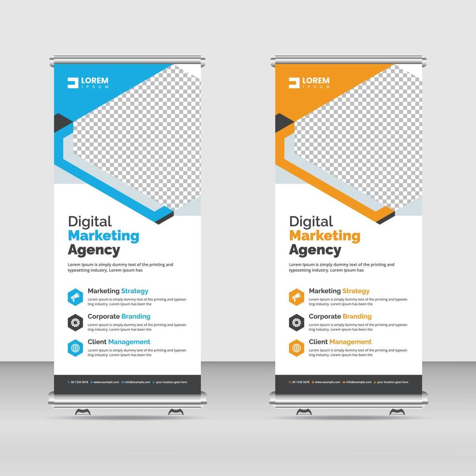 corporate roll up stand banner template design for a business vector