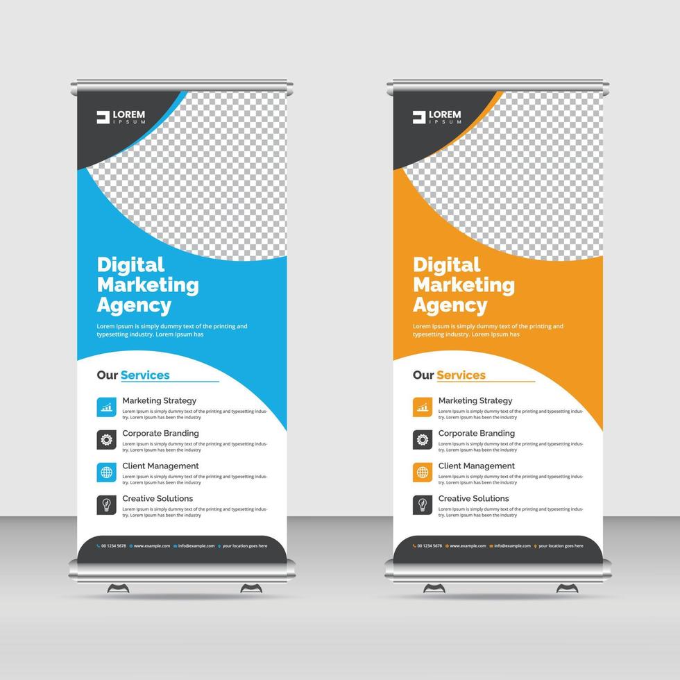 corporate roll up stand banner template design for a business vector