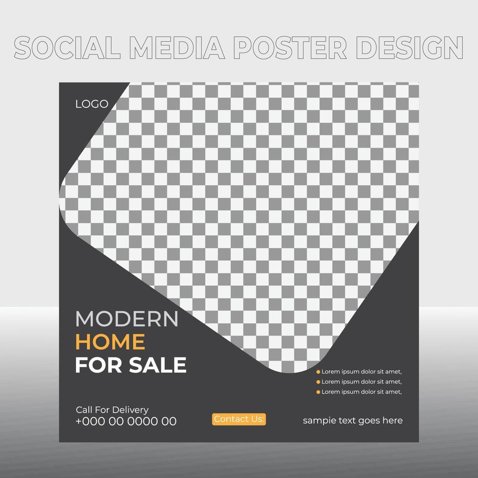 diseño de carteles de redes sociales vector