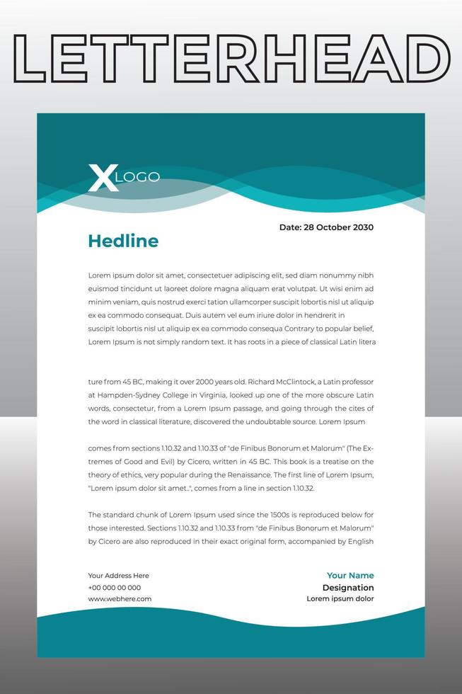 Letterhead Design Template vector