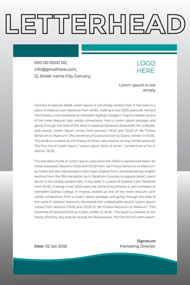 letterhead design template vector
