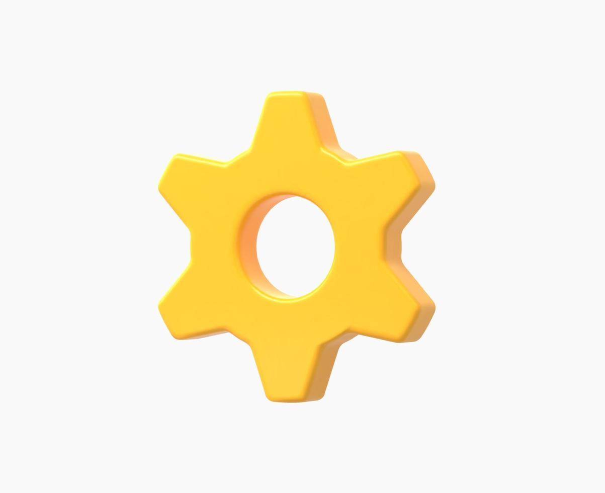 3d Realistic Gear icon vector illustration