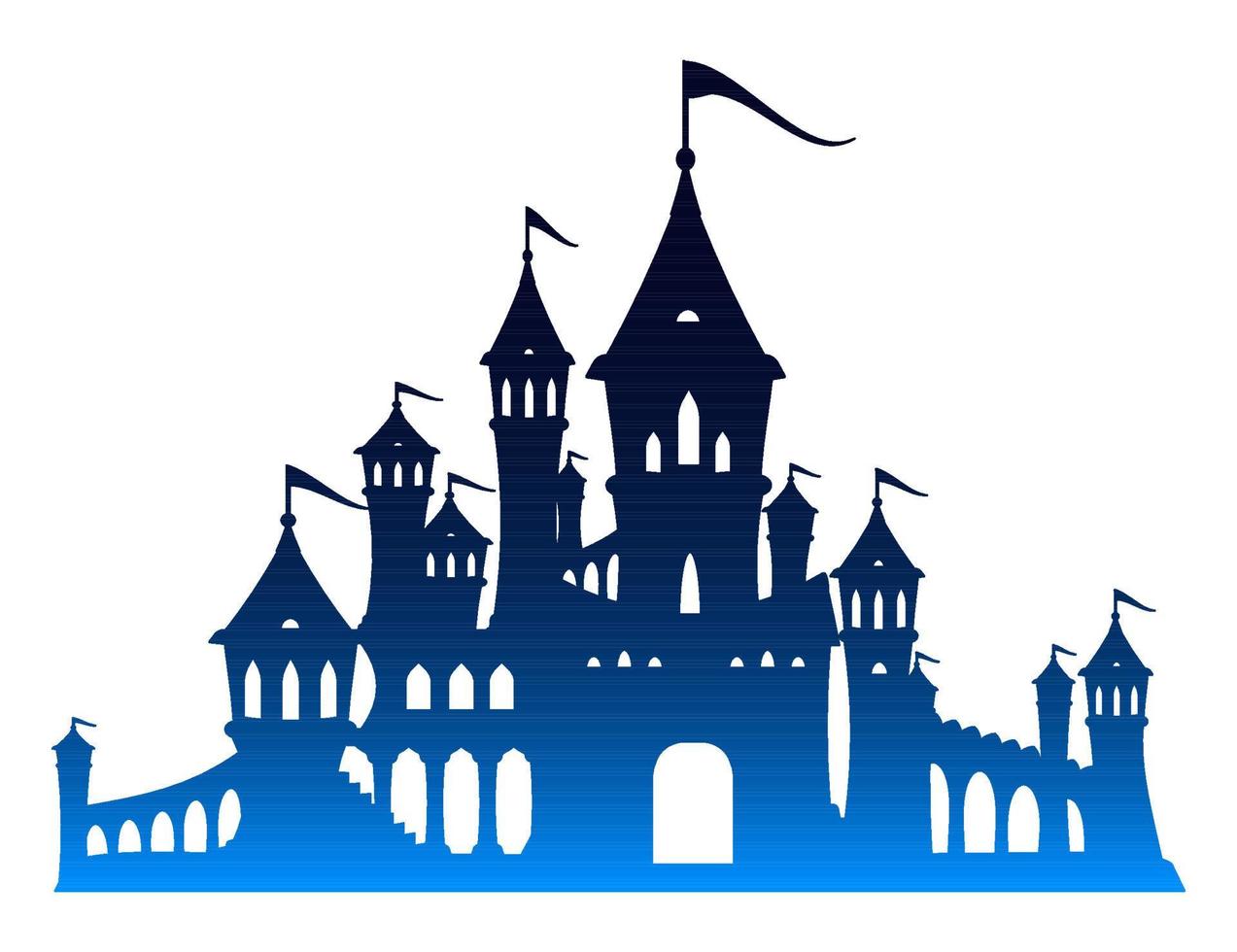 Silhouette of a magic princess palace on a white background. vector