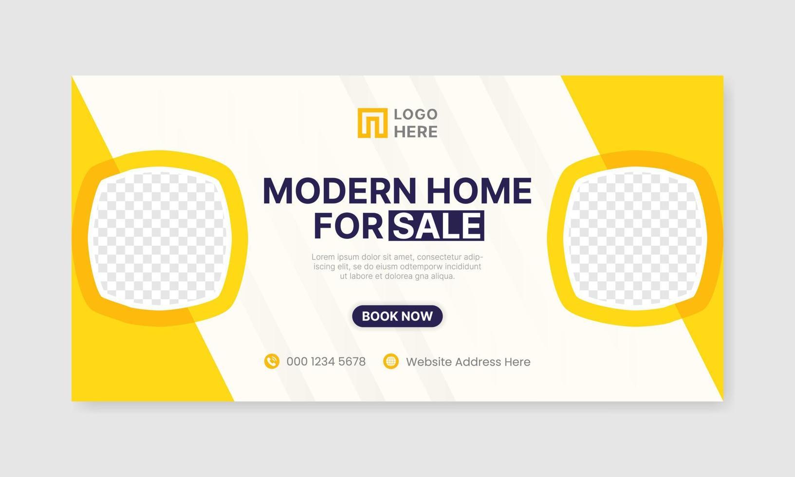 Real estate home sale social media cover web banner vector