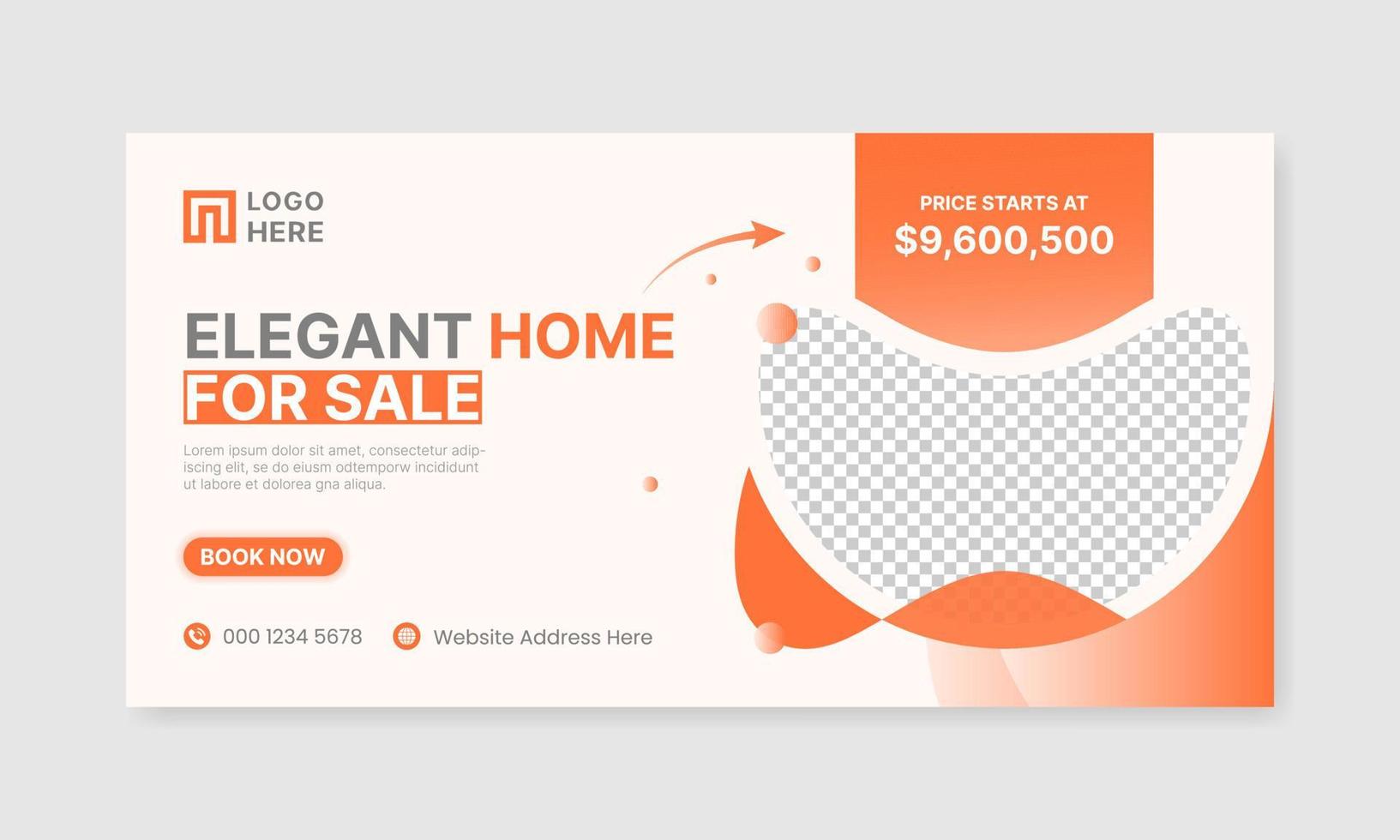 Real estate home sale social media cover web banner vector