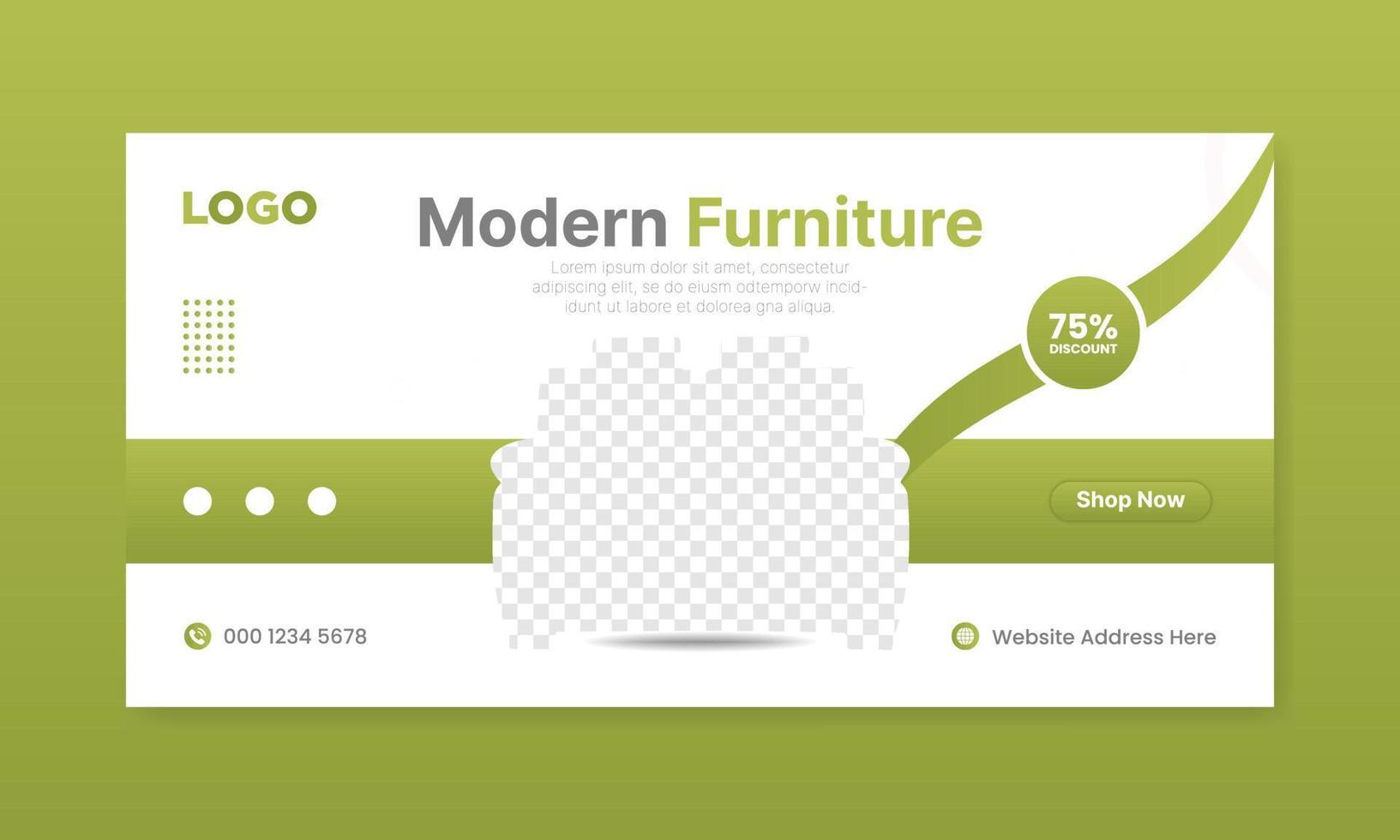 Modern furniture web banner template,social media and web advertising. vector