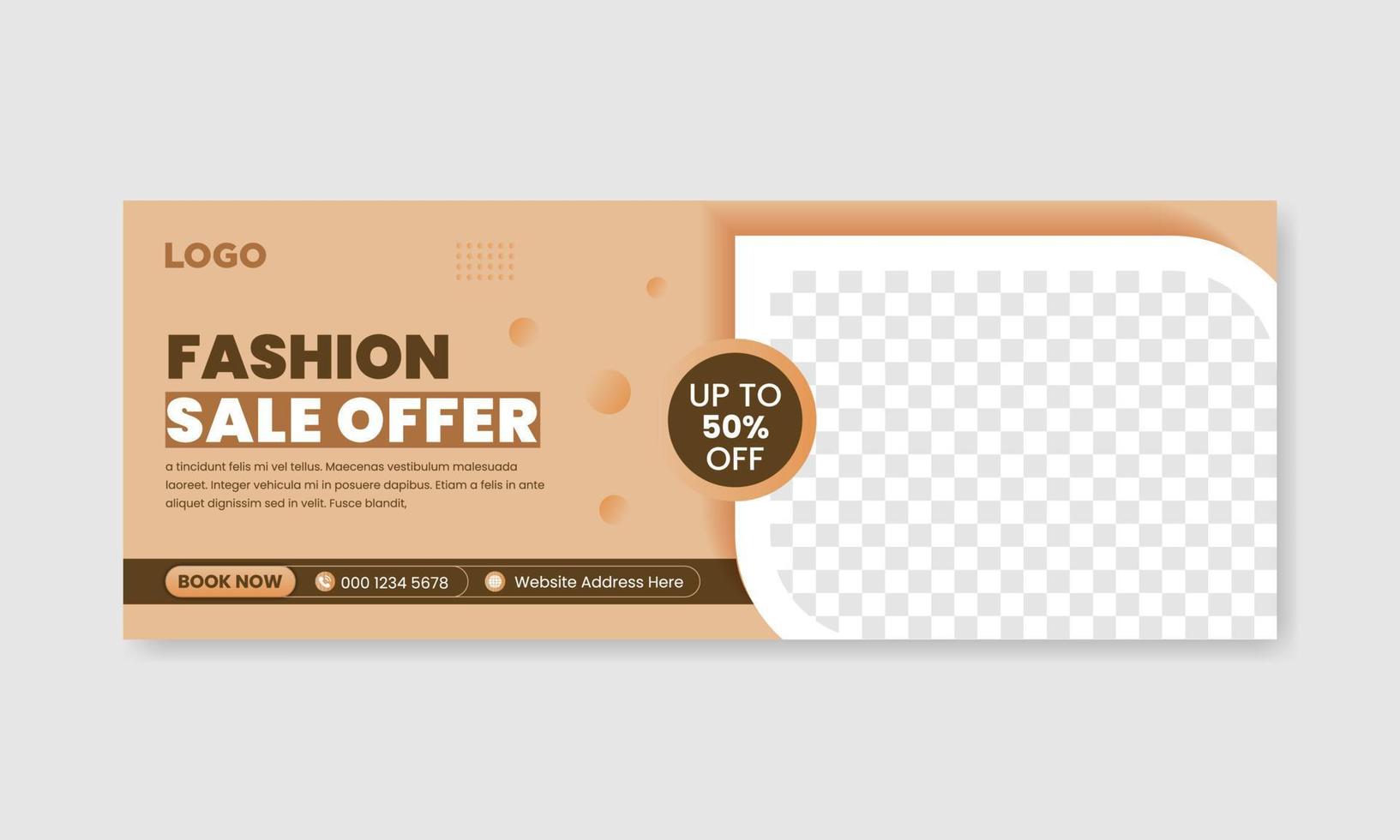 plantilla de banner de diseño de portada de facebook de redes sociales de venta de moda, plantilla de línea de tiempo de banner web. vector