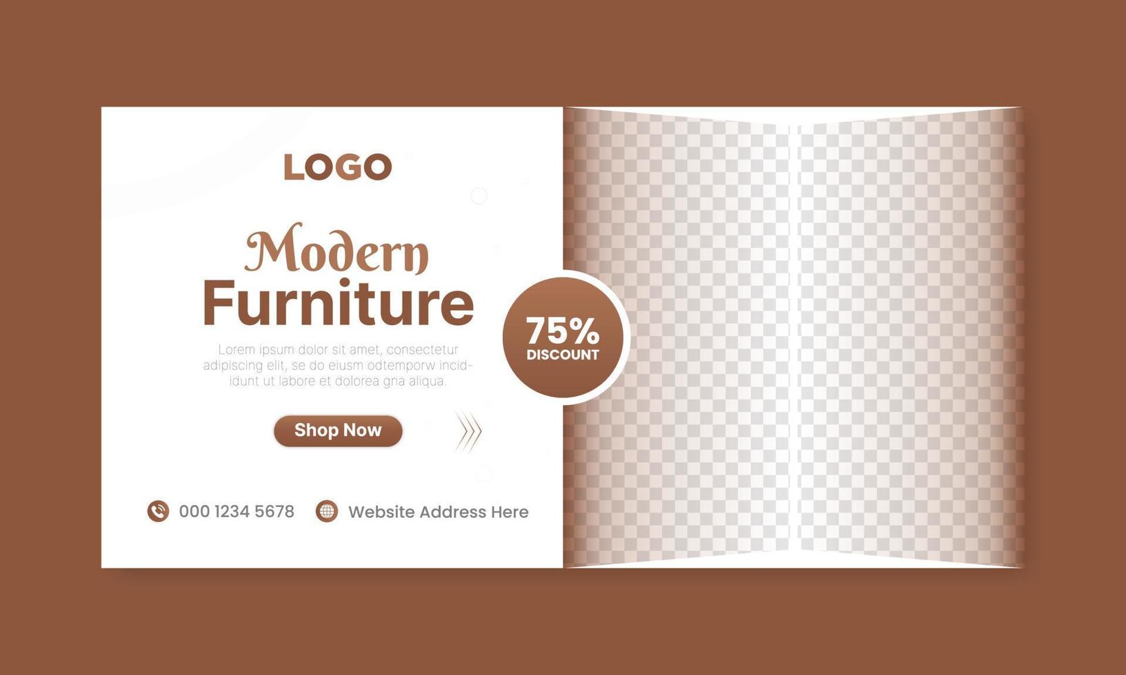 Modern furniture web banner template,social media and web advertising. vector