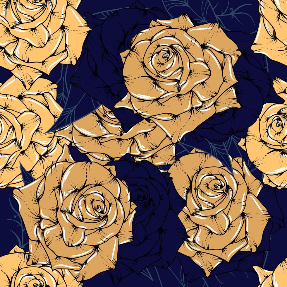 roses seamless pattern vector