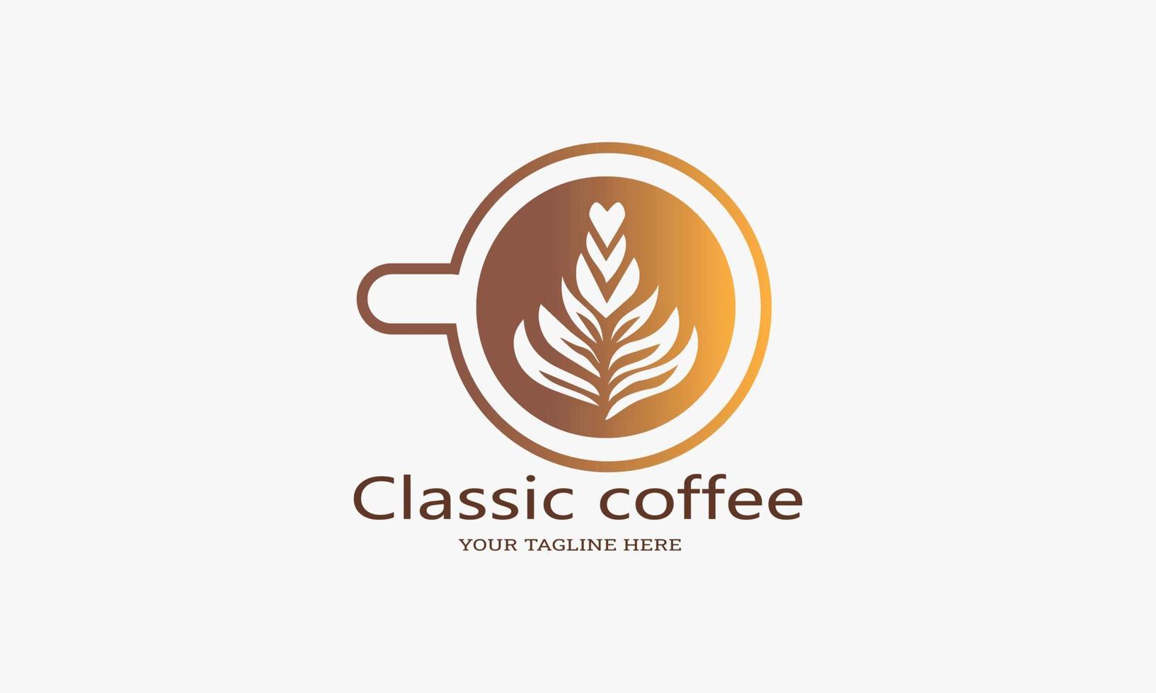 ilustración de vector de plantilla de logotipo de cafetería de marca de café clásico logotipo de café dulce