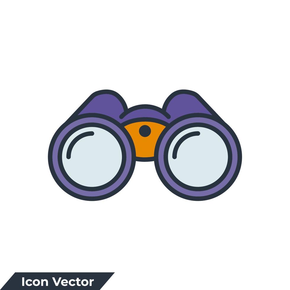 binoculars icon logo vector illustration. discovery symbol template for graphic and web design collection