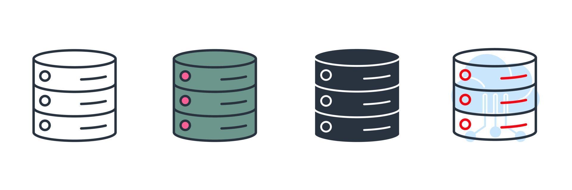 database icon logo vector illustration. database storage symbol template for graphic and web design collection