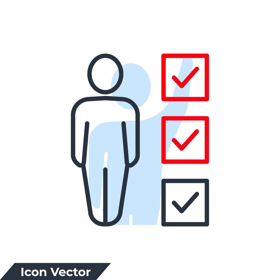Ilustración de vector de logotipo de icono de candidato. plantilla de símbolo de selección para la colección de diseño gráfico y web