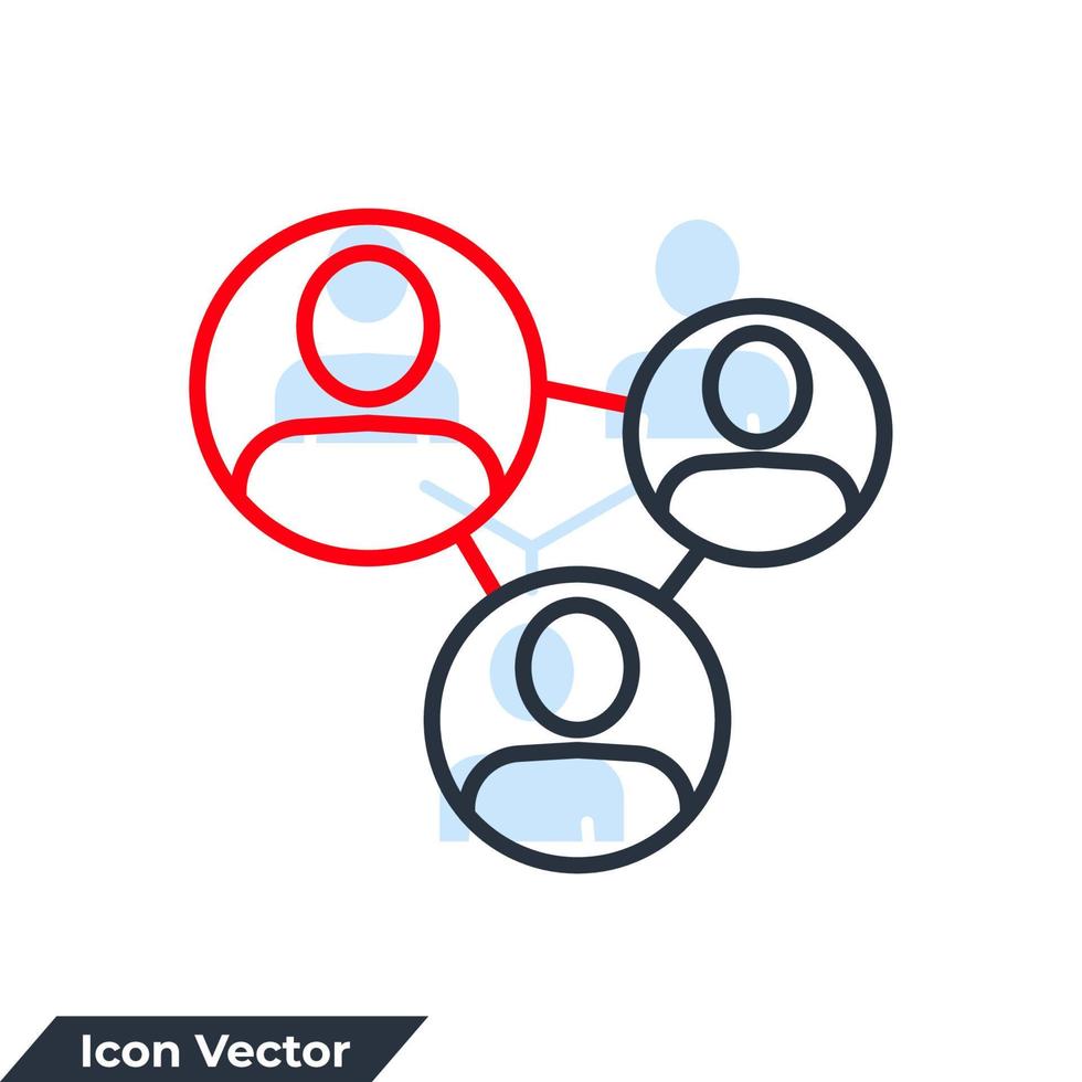 ilustración de vector de logotipo de icono de conexión. plantilla de símbolo de personas para la colección de diseño gráfico y web