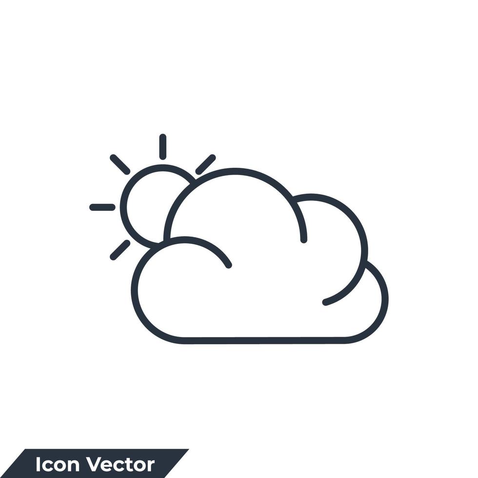 weather icon logo vector illustration. cloud with sun symbol template for graphic and web design collection