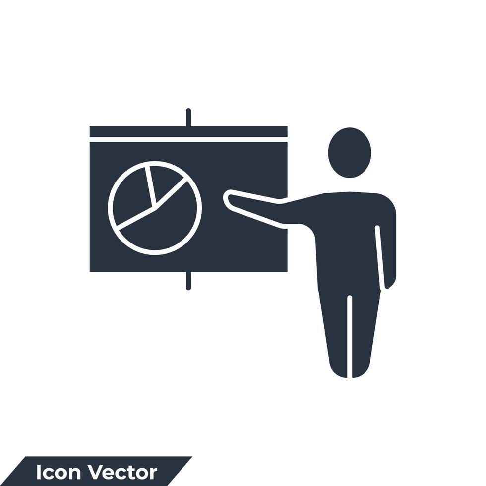 ilustración de vector de logotipo de icono de presentación. plantilla de símbolo de formación para la colección de diseño gráfico y web