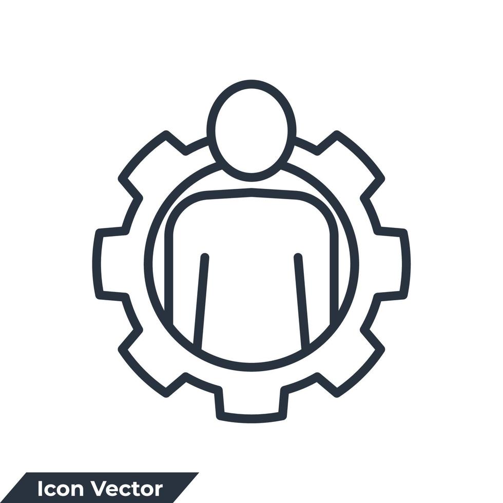 ilustración de vector de logotipo de icono de empleado. plantilla de símbolo de personas de gestión para la colección de diseño gráfico y web