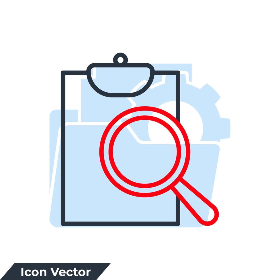 evaluate icon logo vector illustration. Audit symbol template for graphic and web design collection