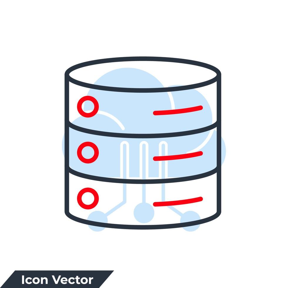 database icon logo vector illustration. database storage symbol ...