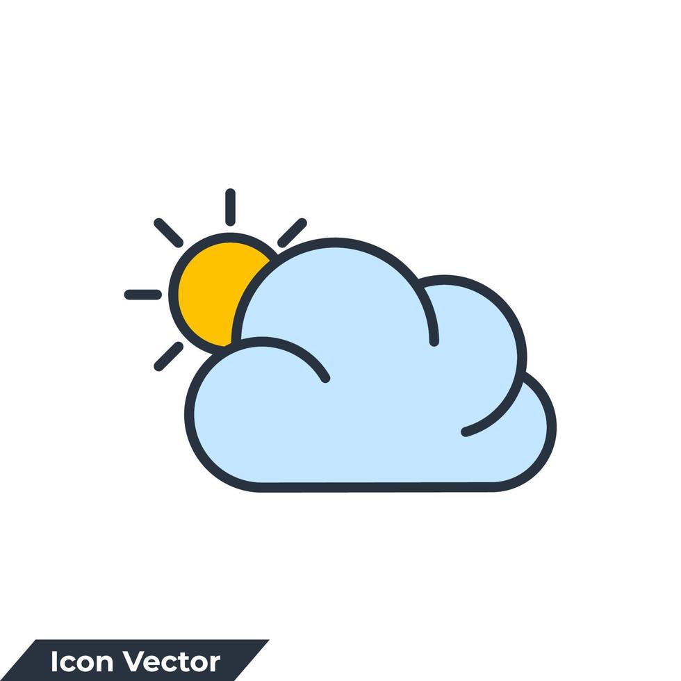 weather icon logo vector illustration. cloud with sun symbol template for graphic and web design collection