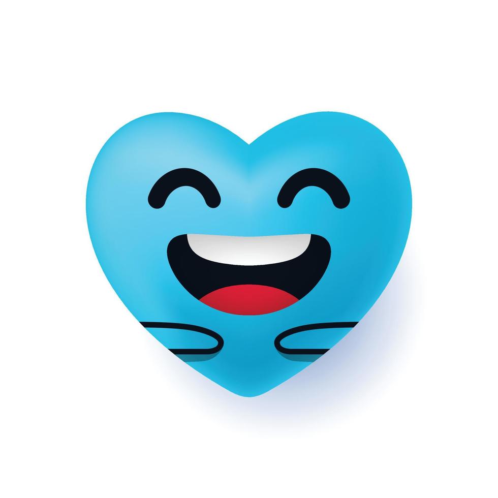 lindo personaje de corazón feliz sonriendo con la mano abrazando. feliz día de san valentín ilustraciones para el sentimiento de amor vector