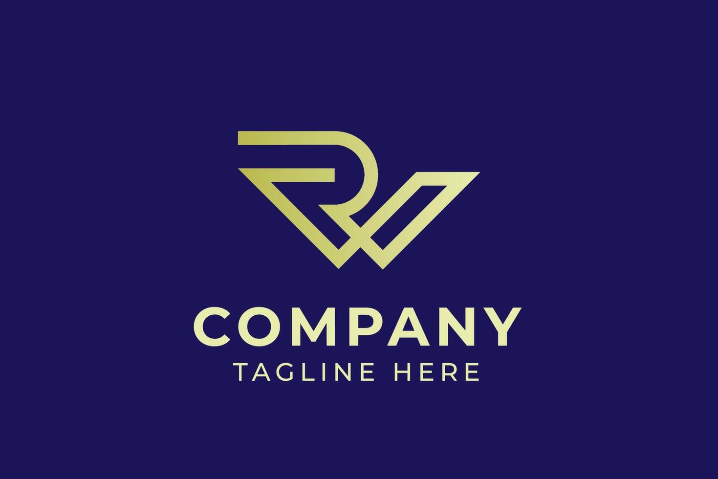 initial logo R and W monogram style vector