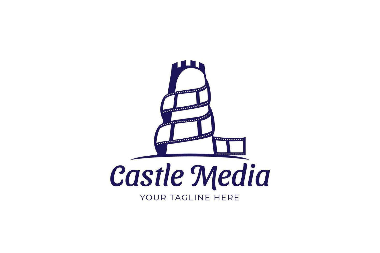 Castle media modern logo template vector