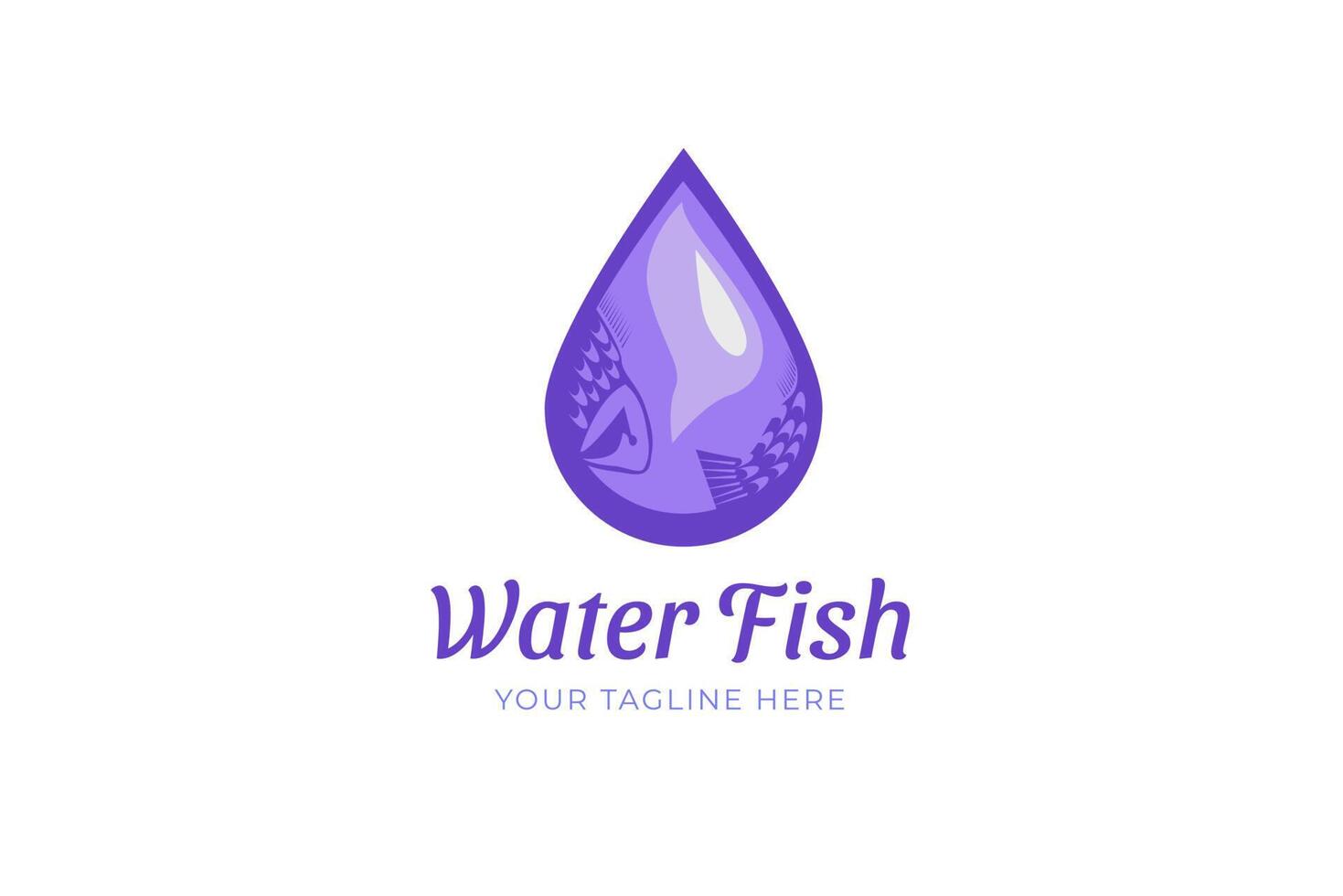 Water fish modern logo template vector