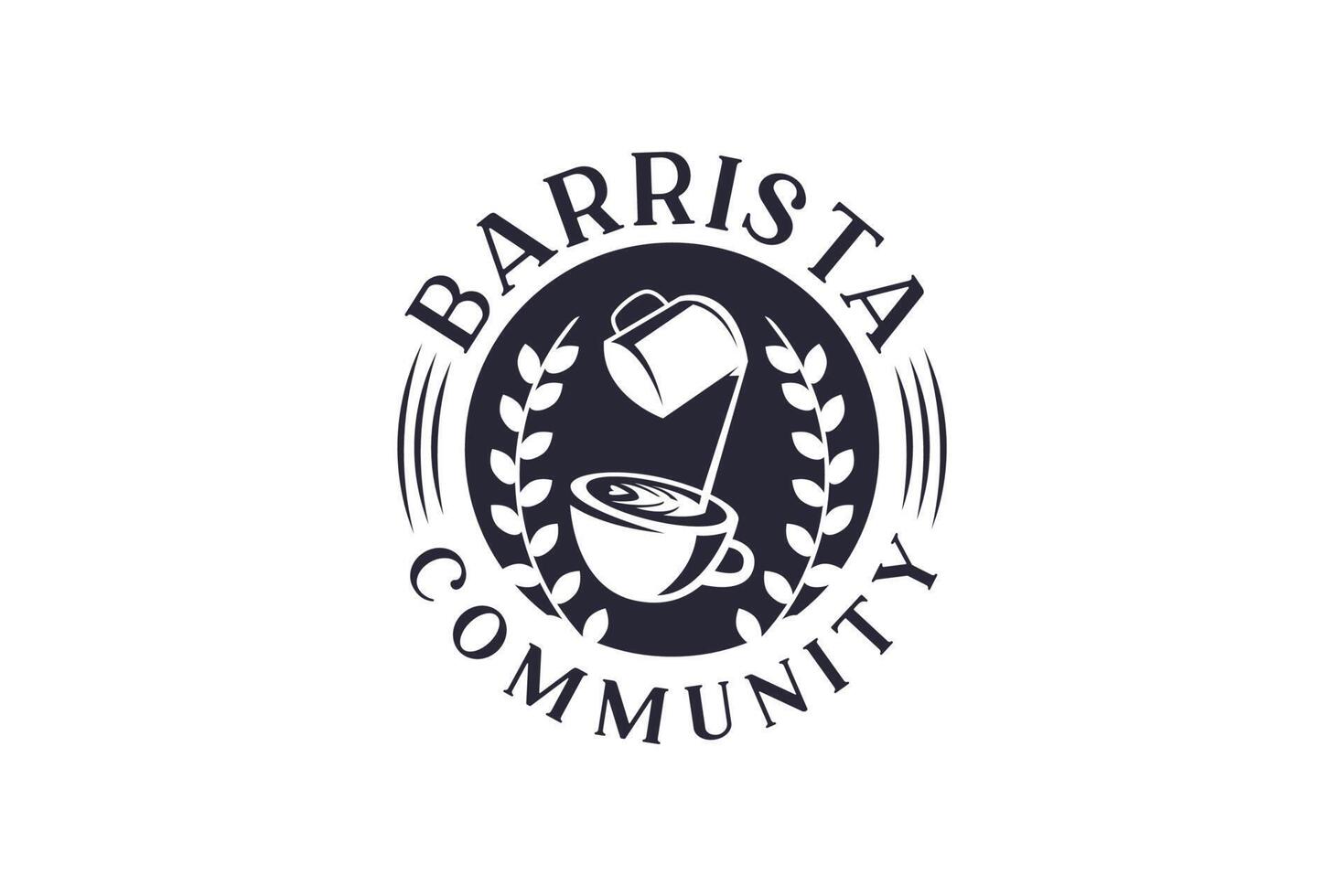 Barrista Community classic logo template vector