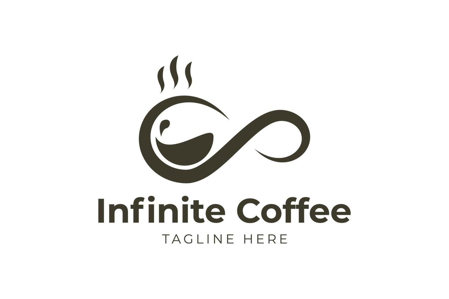 infinite Coffee logo template modern vector