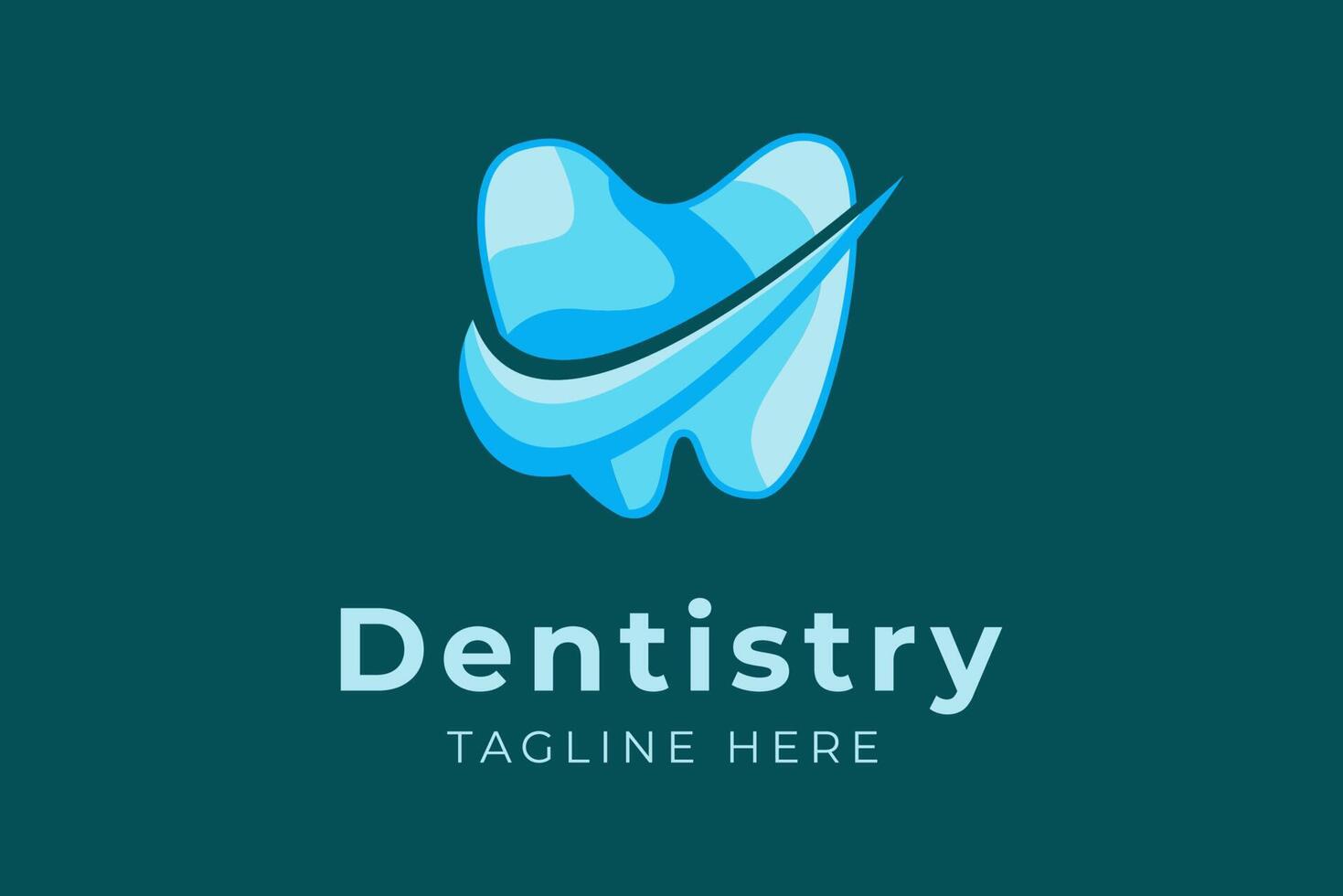 Dentistry modern logo template tooth with Correct symbol vector