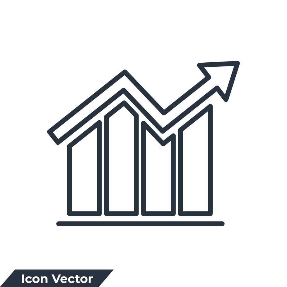 gráfico de barras icono logo vector ilustración. plantilla de símbolo de estadísticas para la colección de diseño gráfico y web