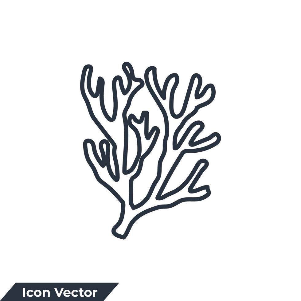 coral icon logo vector illustration. Beautiful underwater flora symbol template for graphic and web design collection