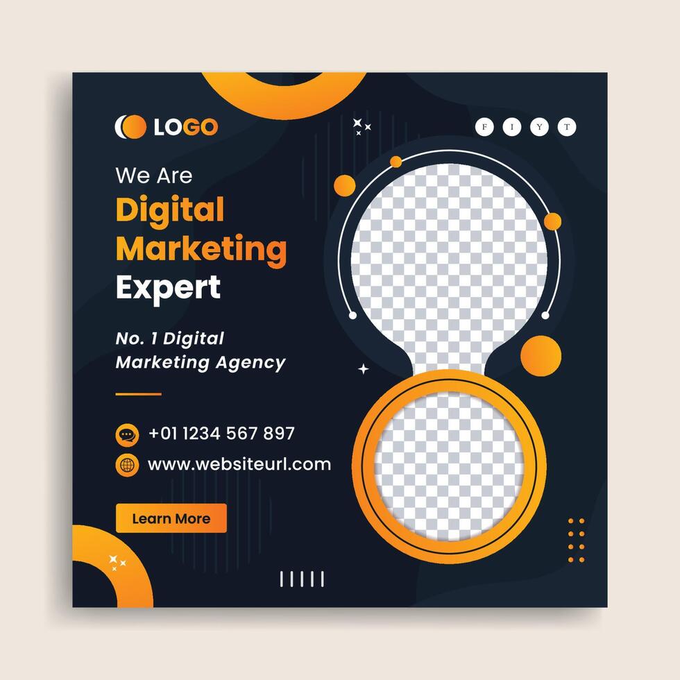 digital marketing cover banner and social media post template design vector