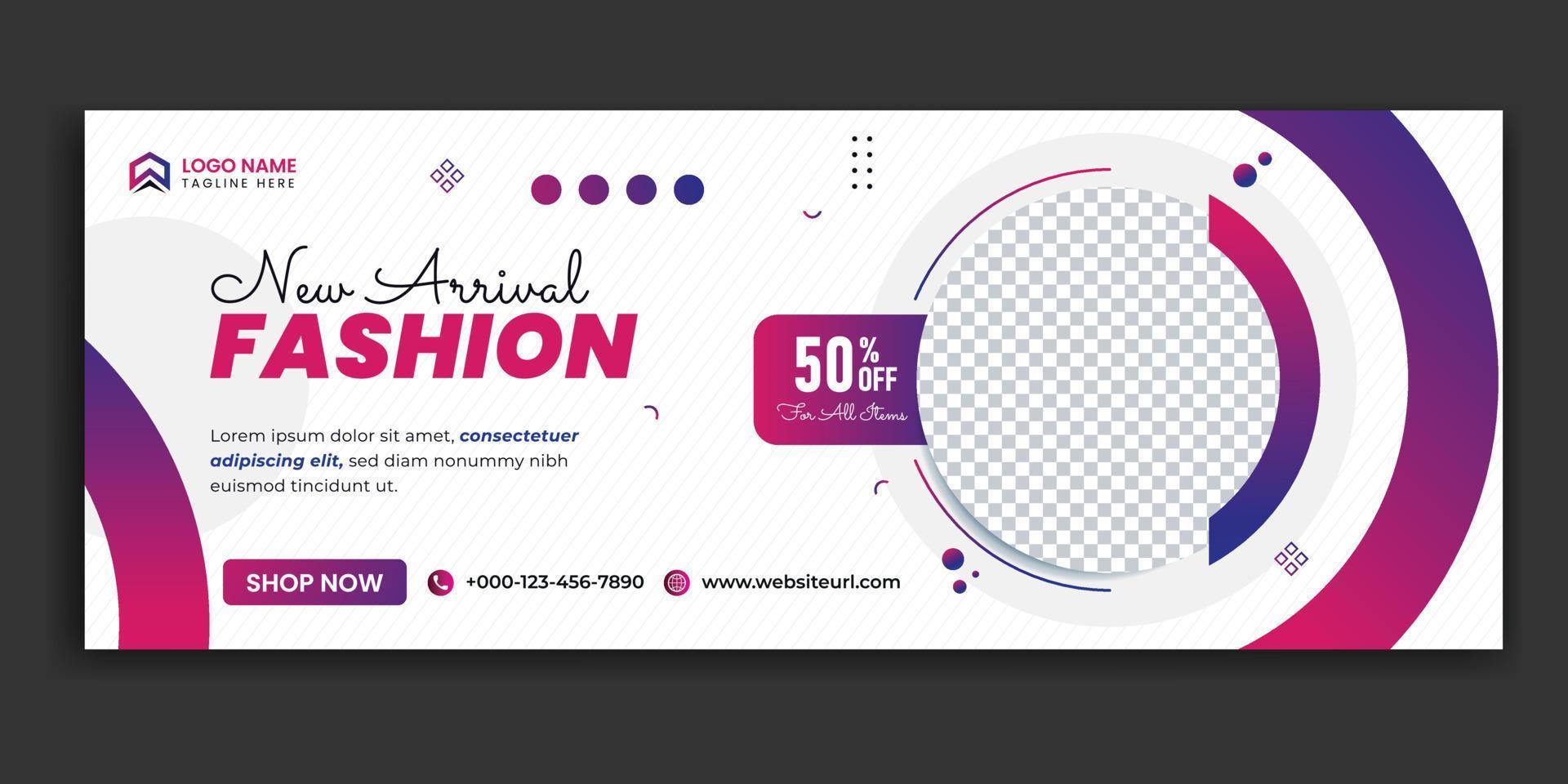 diseño de banner de venta de moda para redes sociales y portada de facebook vector