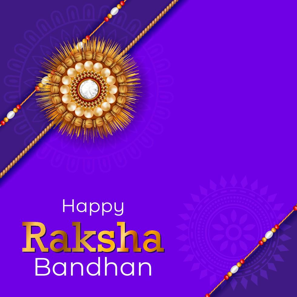 realistic golden rakhi background for banner poster greeting card vector