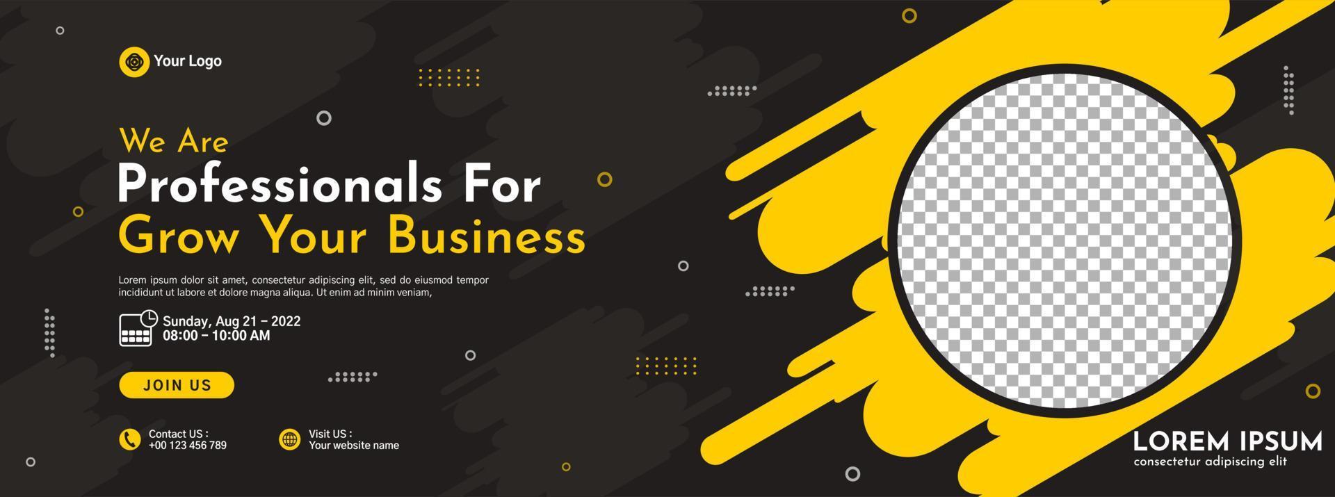 Business conference banner template design for webinar, marketing, online class program, etc vector