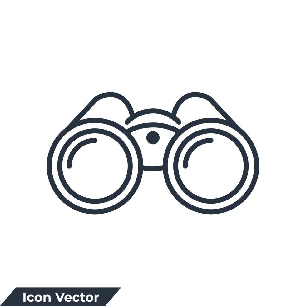 binoculars icon logo vector illustration. discovery symbol template for graphic and web design collection